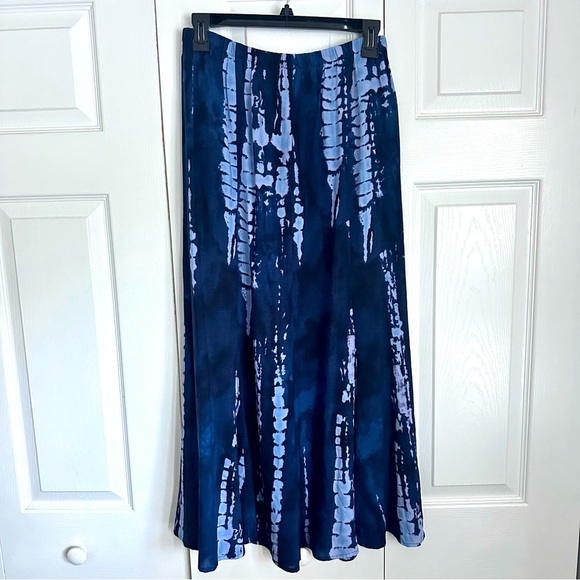 Vtg Karibo Womens Tie Dye Pull On Midi Skirt Sz 8 Whimsigoth Dark Fairy Hippie - Picture 1 of 9